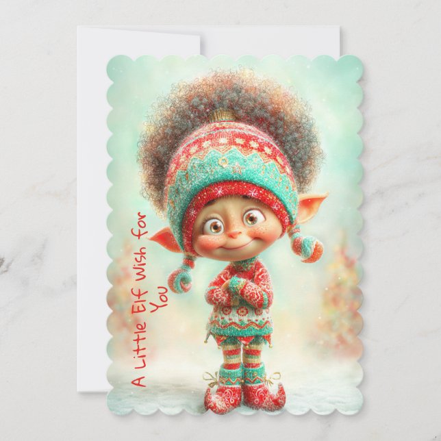 Cartes Pour Fêtes Annuelles Enchanted Elf | North Pole Christmas Magic (Devant)
