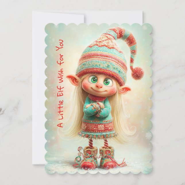 Cartes Pour Fêtes Annuelles Enchanted Elf | North Pole Christmas Magic (Devant)