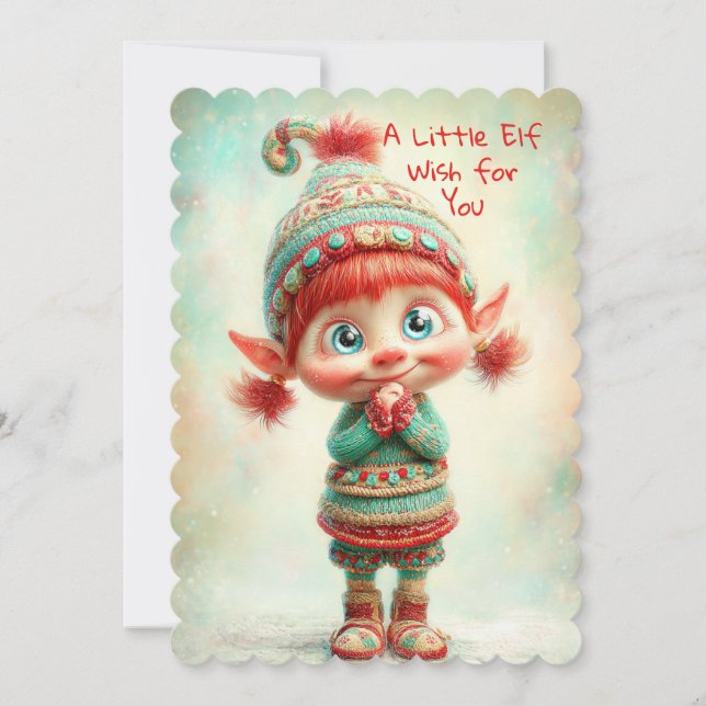 Cartes Pour Fêtes Annuelles Enchanted Elf | North Pole Christmas Magic (Devant)