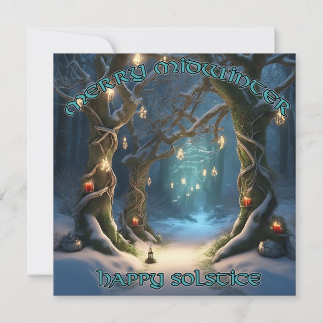 Cartes Pour Fêtes Annuelles Enchanted Forest Solstice Path Grey Imprimer (Devant)