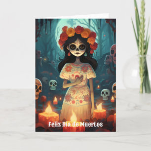Cartes Pour Fêtes Annuelles 🌹 Enchanter Catrina Die de Muertos 🌹