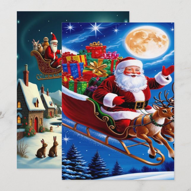 Cartes Pour Fêtes Annuelles Enchanting Christmas Winter Village Wallpaper 2025 (Devant / Derrière)