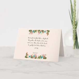 Cartes Pour Fêtes Annuelles encouraging Bible Verses Art - Isaiah 40:11