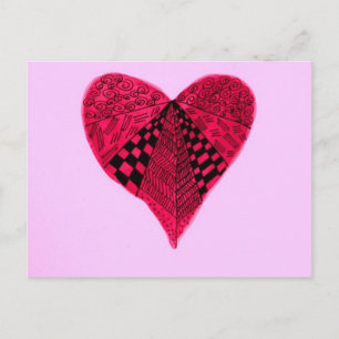 Cartes Pour Fêtes Annuelles Encre rouge Valentine Coeur sur arrière - plan ros