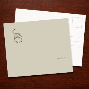 Cartes Pour Fêtes Annuelles Encrier Dark Academia – Bibliothèque Vintage Minim