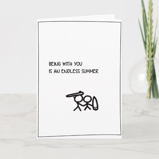 Cartes Pour Fêtes Annuelles 'Endless Summer' - Surfing Valentine's Card (Devant)
