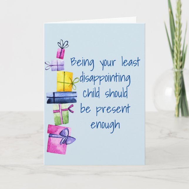 Cartes Pour Fêtes Annuelles Enfant au père mère Anniversaire drôle (Devant)