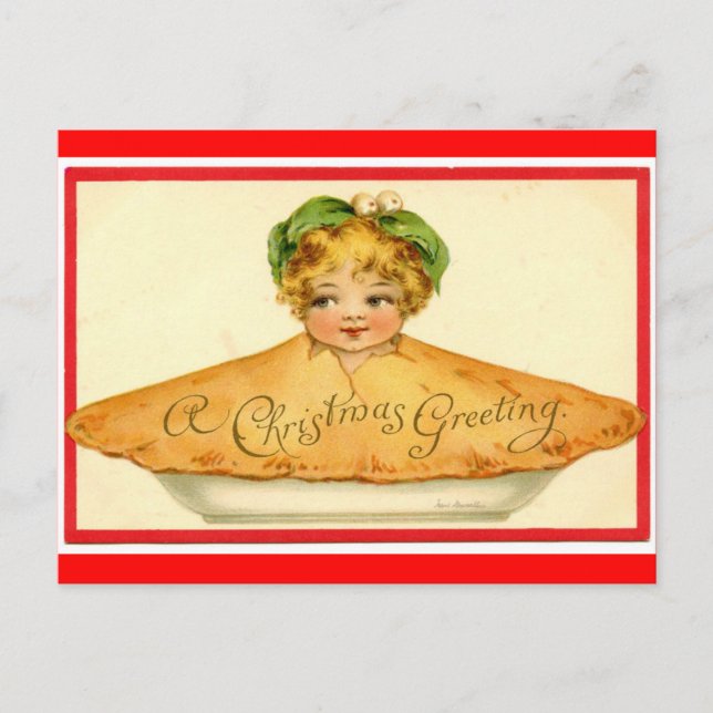 Cartes Pour Fêtes Annuelles Enfant de tarte de Noël (Devant)