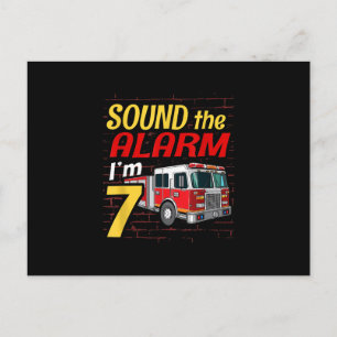 Cartes Pour Fêtes Annuelles Enfant Fire Truck 7e anniversaire fête cadeau pomp