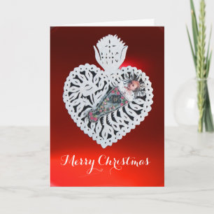 Cartes Pour Fêtes Annuelles Enfant Jésus, Antique Noël Papier Cardiaque Carvin