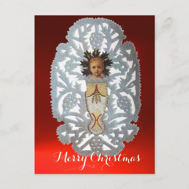 Cartes Pour Fêtes Annuelles Enfant Jésus, Antique Papier de Noël Carture (Devant)