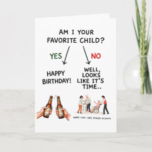 Cartes Pour Fêtes Annuelles Enfant préféré Papa drôle Anniversaire Papa