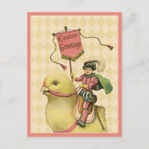Cartes Pour Fêtes Annuelles Enfant Riding Pâques bébé poussin