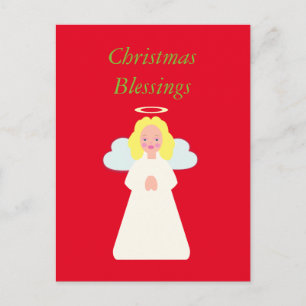 Cartes Pour Fêtes Annuelles Enfants Ange avec ailes de coeur et halo