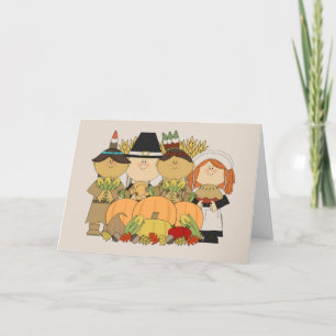 Cartes Pour Fêtes Annuelles Enfants animés de la journée d'Action de grâce