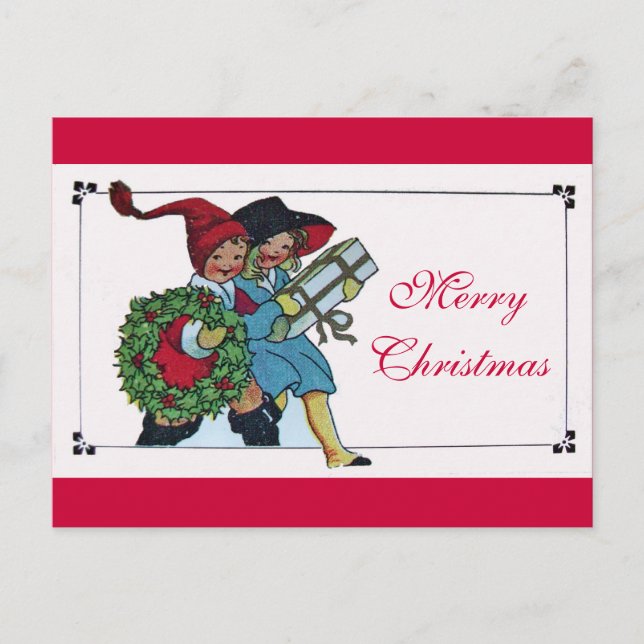 CARTES POUR FÊTES ANNUELLES ENFANTS AVEC CADEAUX DE NOËL (Devant)