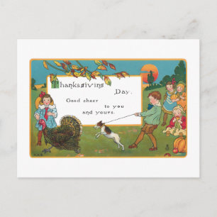 Cartes Pour Fêtes Annuelles Enfants de la récolte vintage et versets d'action 