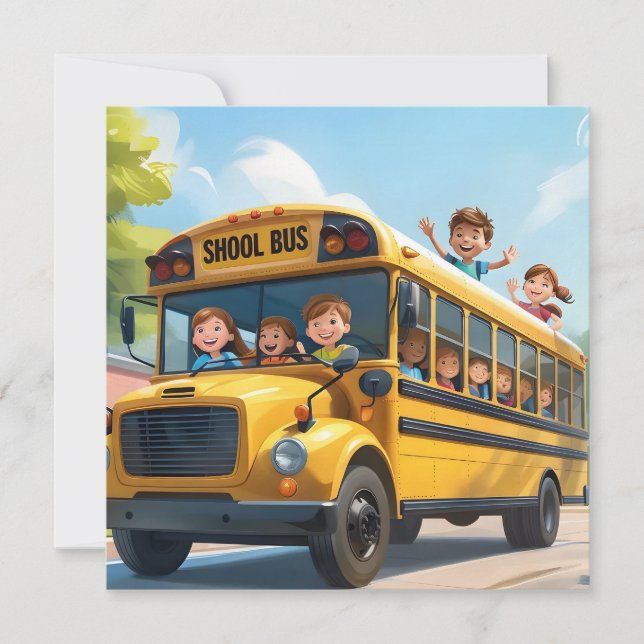 Cartes Pour Fêtes Annuelles Enfants de l'école (Devant)