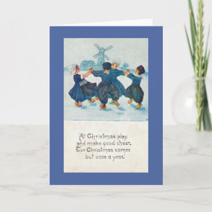 Cartes Pour Fêtes Annuelles Enfants de Noël hollandais dansant, personnalisabl