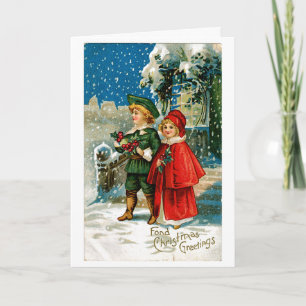 Cartes Pour Fêtes Annuelles Enfants de Noël victoriens