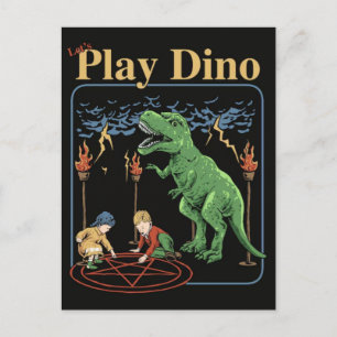 Cartes Pour Fêtes Annuelles Enfants de terrain de jeu avec thème vintage dinos