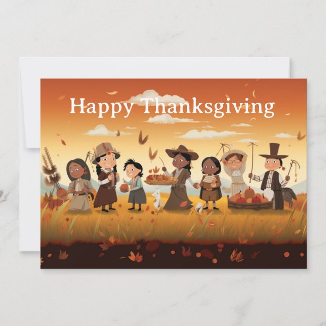 Cartes Pour Fêtes Annuelles Enfants de Thanksgiving 12 (Devant)