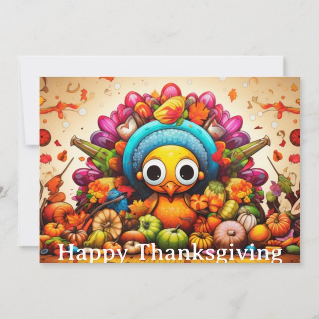 Cartes Pour Fêtes Annuelles Enfants de Thanksgiving 2 (Devant)