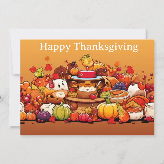 Cartes Pour Fêtes Annuelles Enfants de Thanksgiving 3 (Devant)