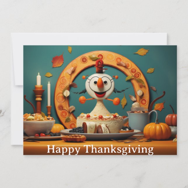Cartes Pour Fêtes Annuelles Enfants de Thanksgiving 5 (Devant)
