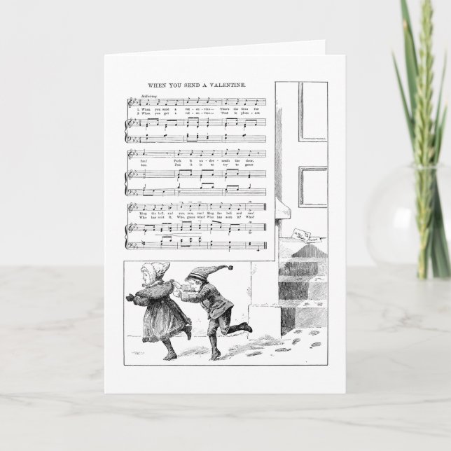 Cartes Pour Fêtes Annuelles Enfants Déposez La Chanson Valentines (Devant)