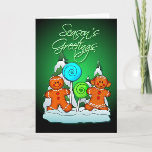 Cartes Pour Fêtes Annuelles ENFANTS ET LUCETTES de PAIN D'ÉPICE par SHARON