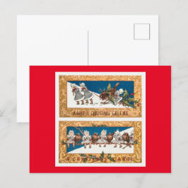 Cartes Pour Fêtes Annuelles Enfants et oiseaux de Noël
