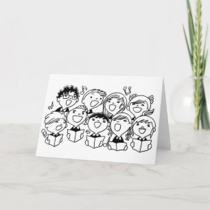 Cartes Pour Fêtes Annuelles Enfants heureusement chanteurs