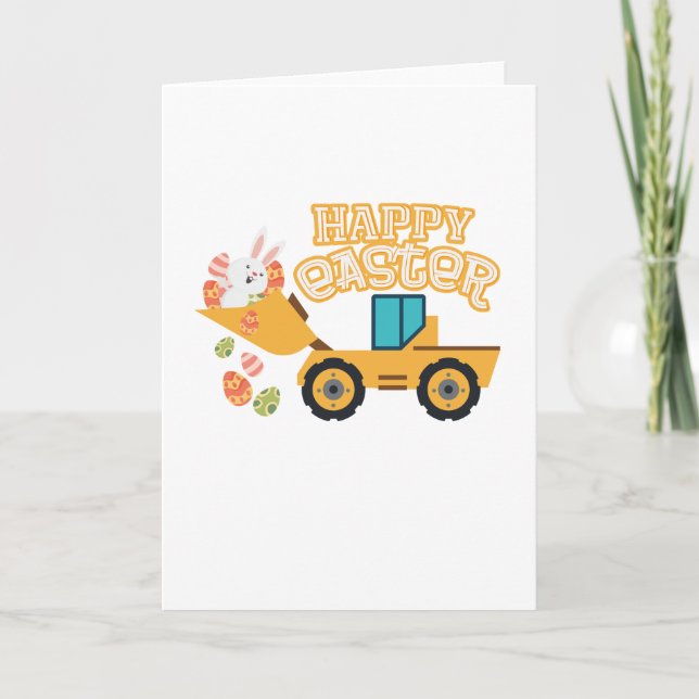 Cartes Pour Fêtes Annuelles Enfants heureux de garçons de cadeau de tracteur (Devant)