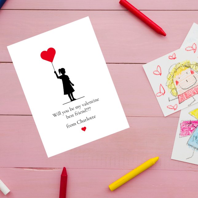 Cartes Pour Fêtes Annuelles enfants mignonette moderne simple valentines minim (Créateur téléchargé)