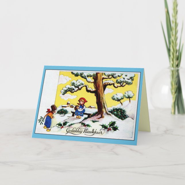 Cartes Pour Fêtes Annuelles Enfants mignons de bonne année néerlandaise (Devant)