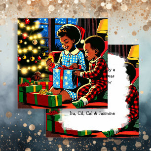 Cartes Pour Fêtes Annuelles Enfants mignons le matin de Noël Personnalisé
