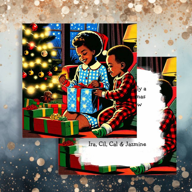 Cartes Pour Fêtes Annuelles Enfants mignons le matin de Noël Personnalisé (Créateur téléchargé)