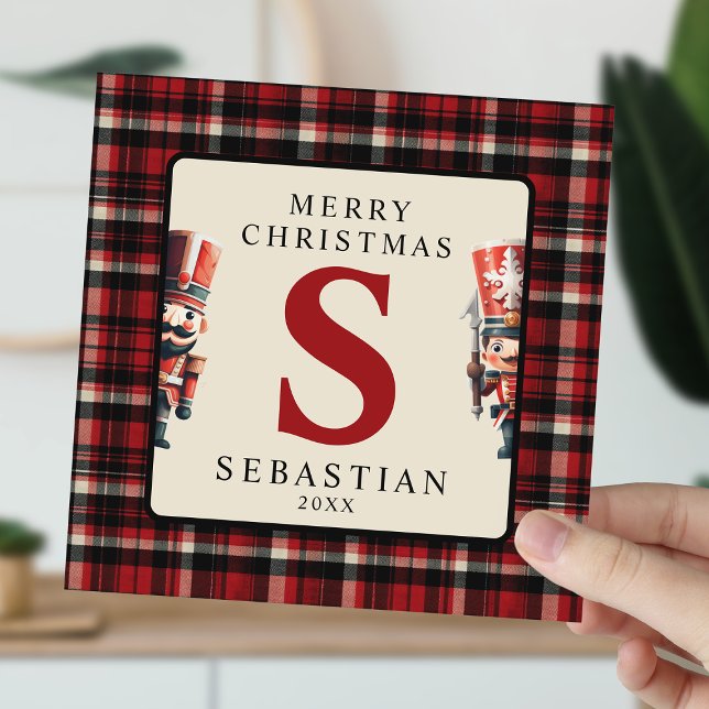 Cartes Pour Fêtes Annuelles Enfants Monogramme Noisette de Noël Photo Noël (Créateur téléchargé)