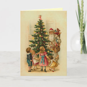 Cartes Pour Fêtes Annuelles Enfants victoriens Noël matin
