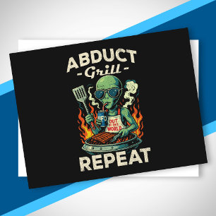 Cartes Pour Fêtes Annuelles Enlèvement Grill Répéter Rétro BBQ Pique-nique Drô