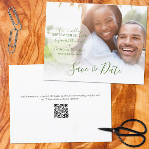 Cartes Pour Fêtes Annuelles Enregistrer La Date Annonce Code QR Photo Personna