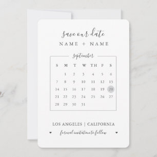 Cartes Pour Fêtes Annuelles Enregistrer la date ♥ Calendrier Moderne Minimalis