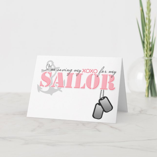 Cartes Pour Fêtes Annuelles Enregistrer mon XOXO pour mon marin (Devant)
