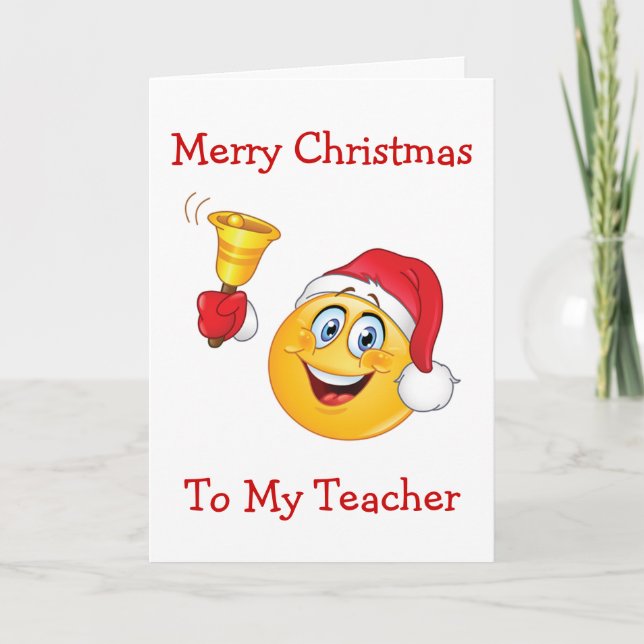 CARTES POUR FÊTES ANNUELLES ENSEIGNANT/CHRISTMAS-CHRISTMAS EMOJI POUR ENSEIGNA (Devant)