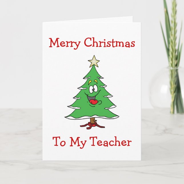 CARTES POUR FÊTES ANNUELLES ENSEIGNANT/NOËL-NOËL ARBRE CUTE POUR ENSEIGNANT (Devant)