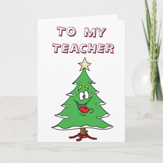 CARTES POUR FÊTES ANNUELLES **ENSEIGNANT** PARLER DE NOËL DE NOËL DE NOËL (Devant)