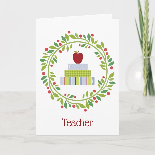Cartes Pour Fêtes Annuelles Enseignants Wreath Christmas (Devant)