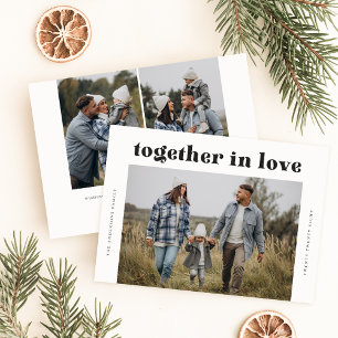 Cartes Pour Fêtes Annuelles Ensemble dans l'amour moderne Trois photos Noël