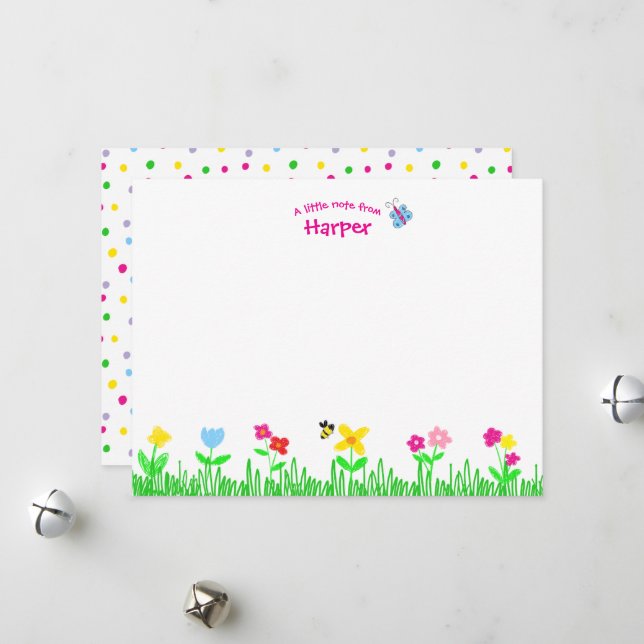 Cartes Pour Fêtes Annuelles Ensemble de papeterie personnalisé pour filles (Devant/Arrière en situation)